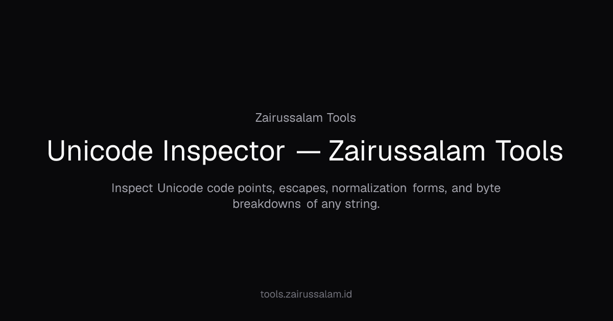 Unicode Inspector — Zairussalam Tools