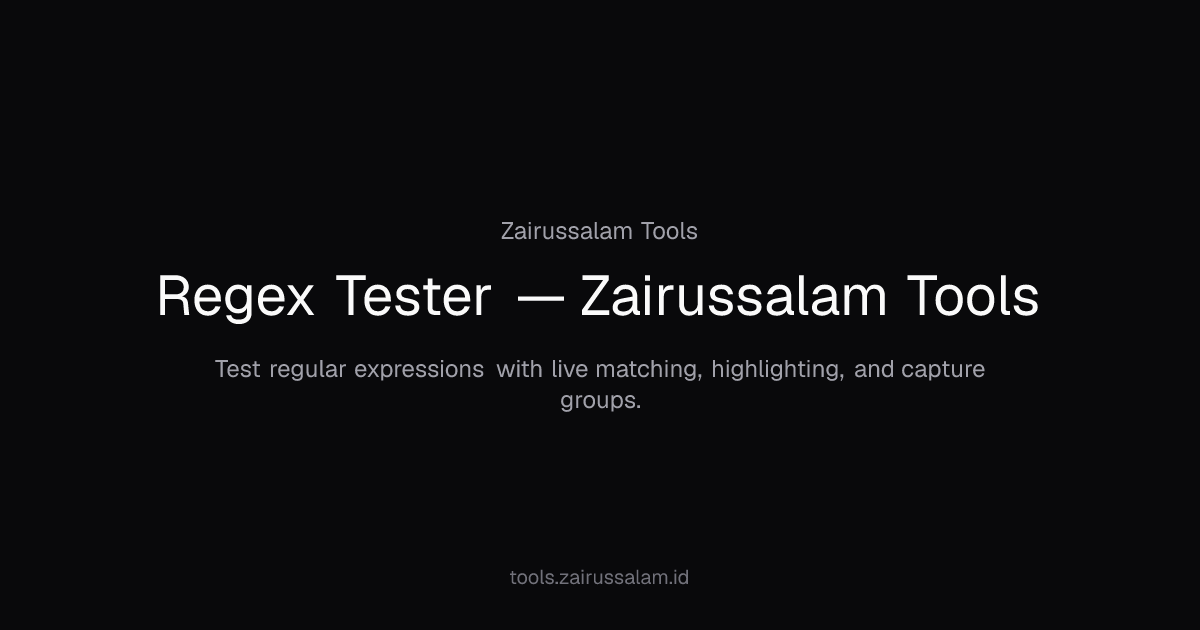 Regex Tester — Zairussalam Tools